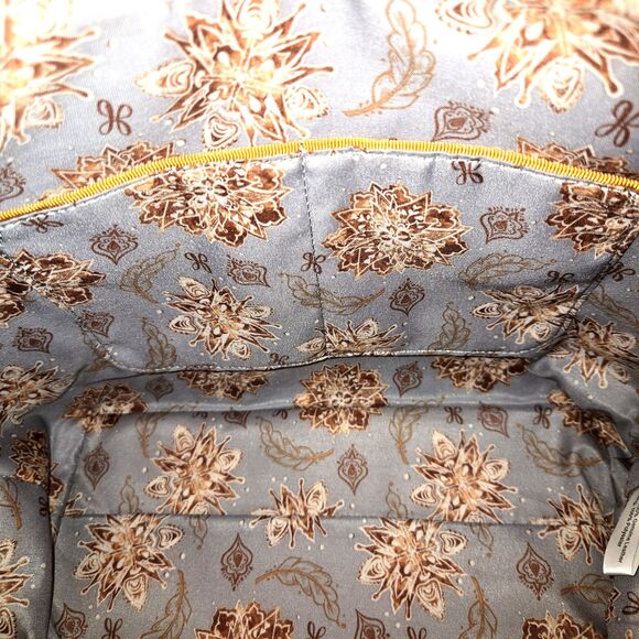 HOBO Charlie Grey Leather Shoulder Bag W/ Brown Strap & Brass Hardware 13"X9"X5" - Picture 8 of 14